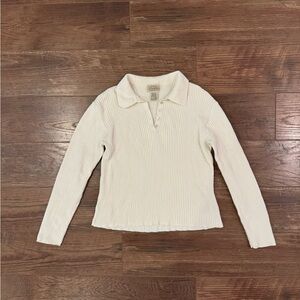 Vintage St. John's Bay Cream Cotton Ribbed Sweater